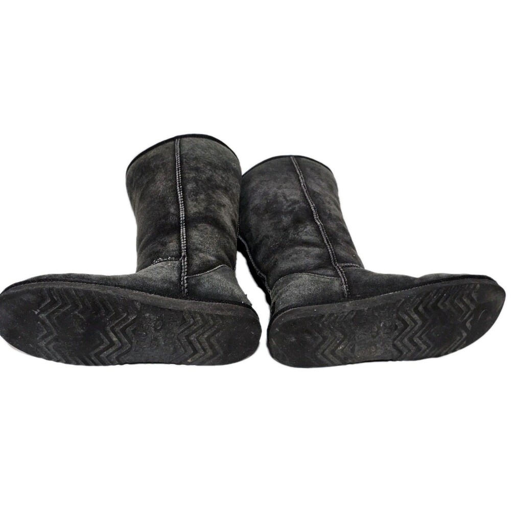 UGG Australia Boots Women's Classic Tall Boots Black Size 7 Leather Sheepskin - Picture 8 of 14